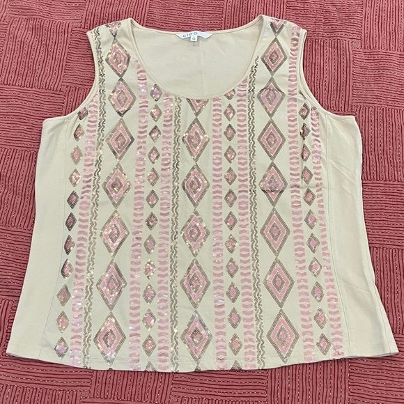 Cleo women’s XXL sequined tank / camisole top - Picture 1 of 11